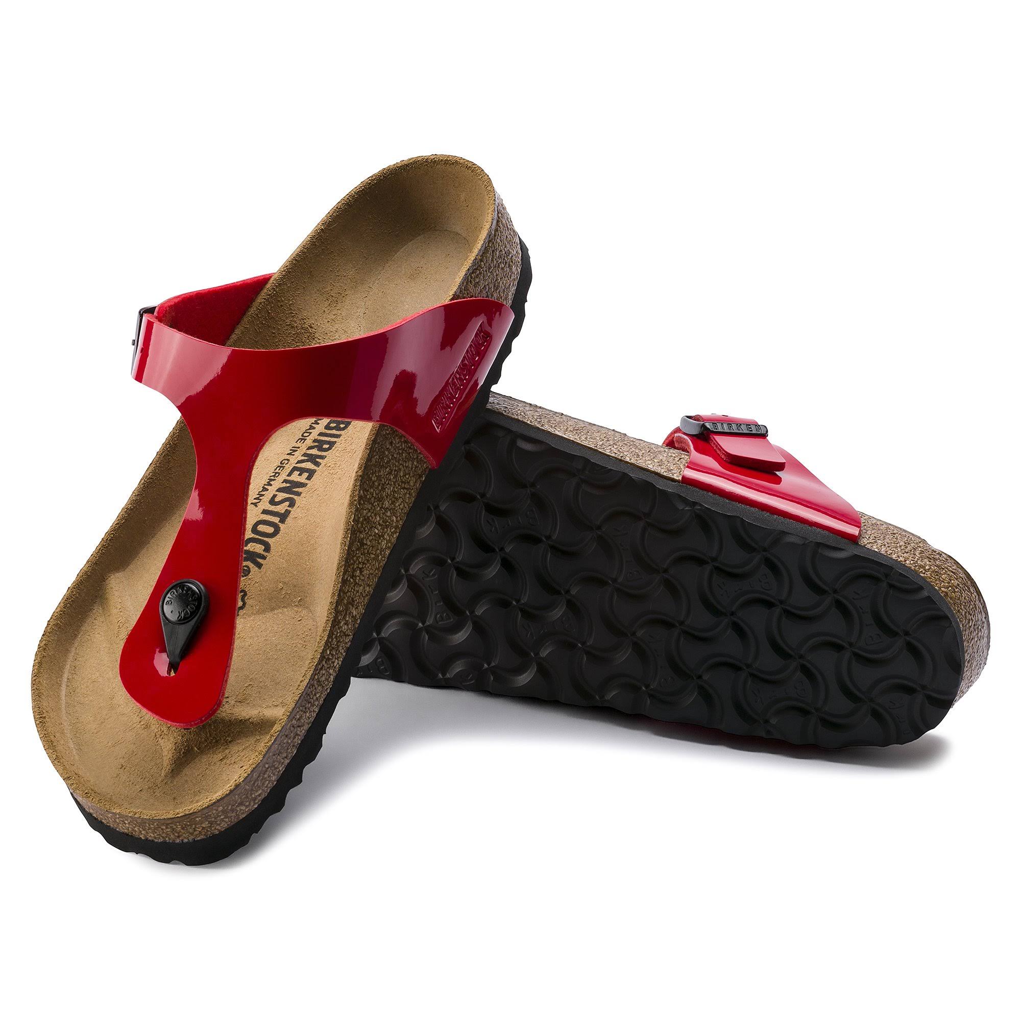 Birkenstock Women's Gizeh Sandal - 39 - Cherry Patent