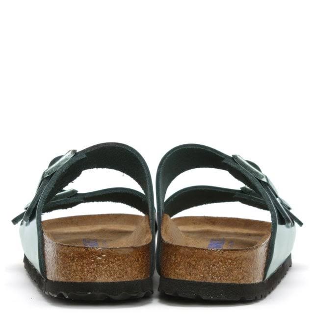 Birkenstock Arizona Leather Soft Footbed Narrow Sandals - Metallic Anthracite