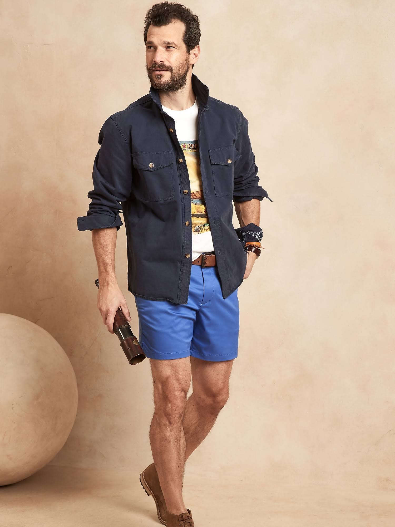 Banana Republic Men's 7x22 Core Temp Short Blue Size 40W