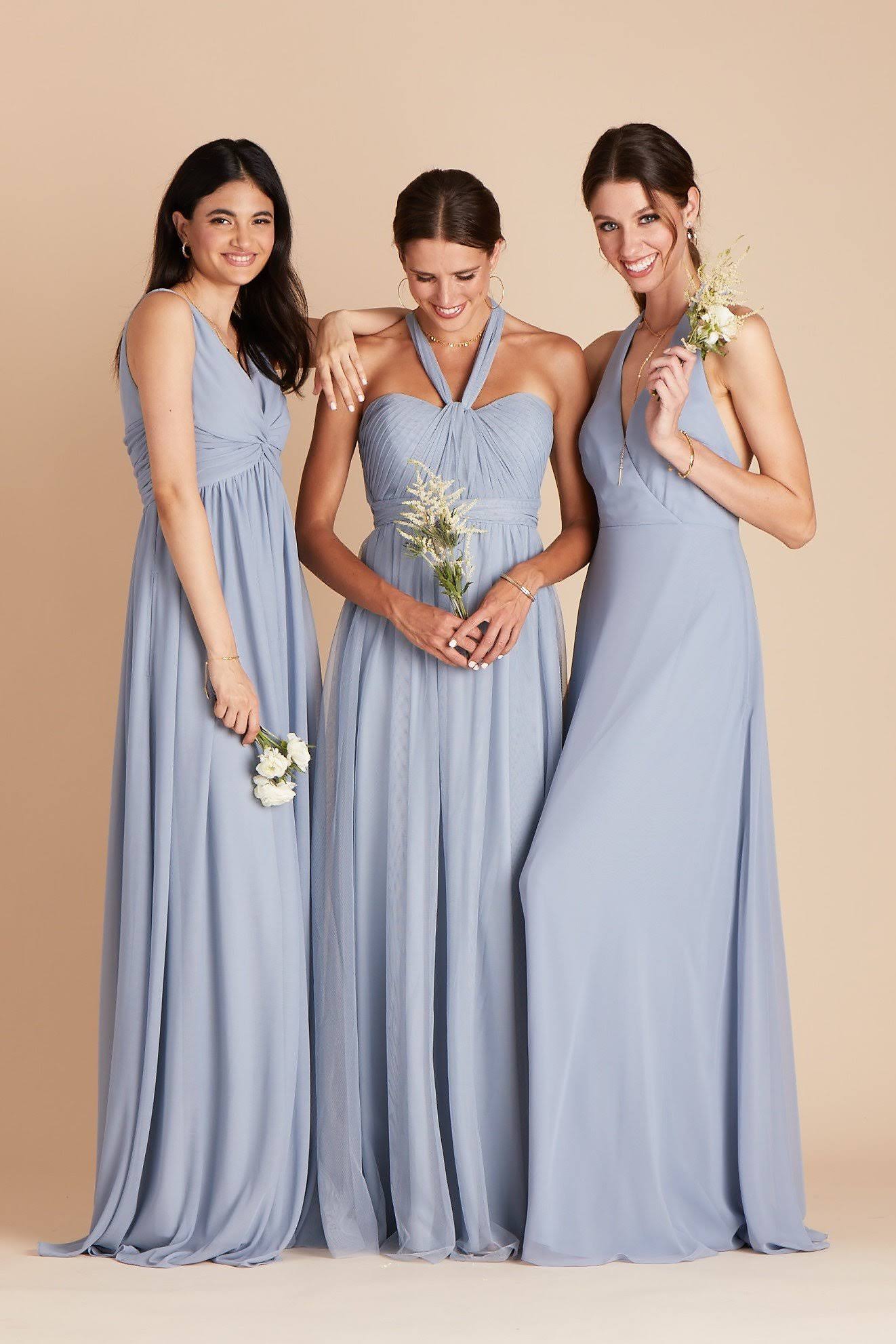 Birdy Grey Christina Convertible Tulle Bridesmaid Dress in Dusty Blue 3XL / Dusty Blue