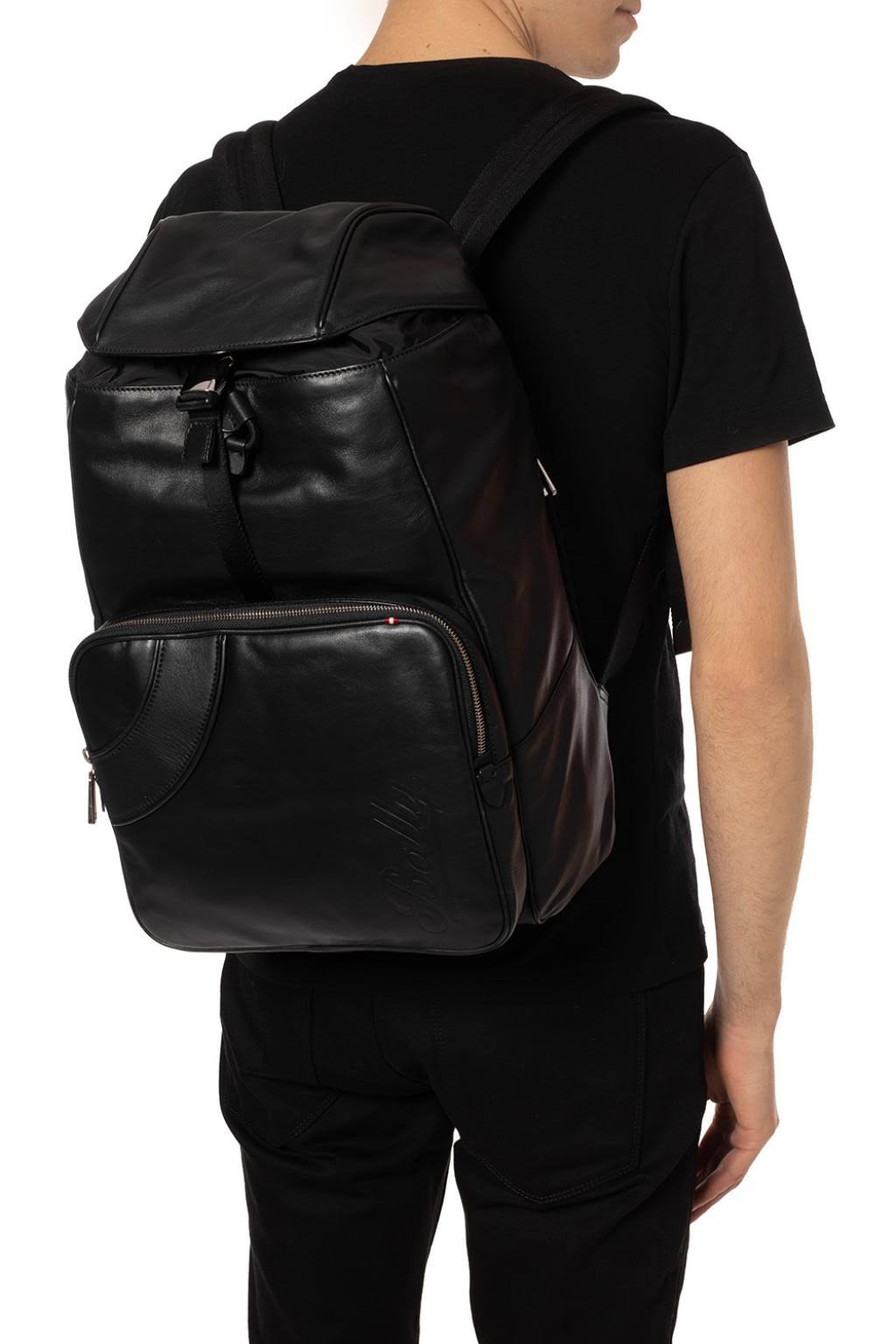 Bally Black Shake Leather Backpack