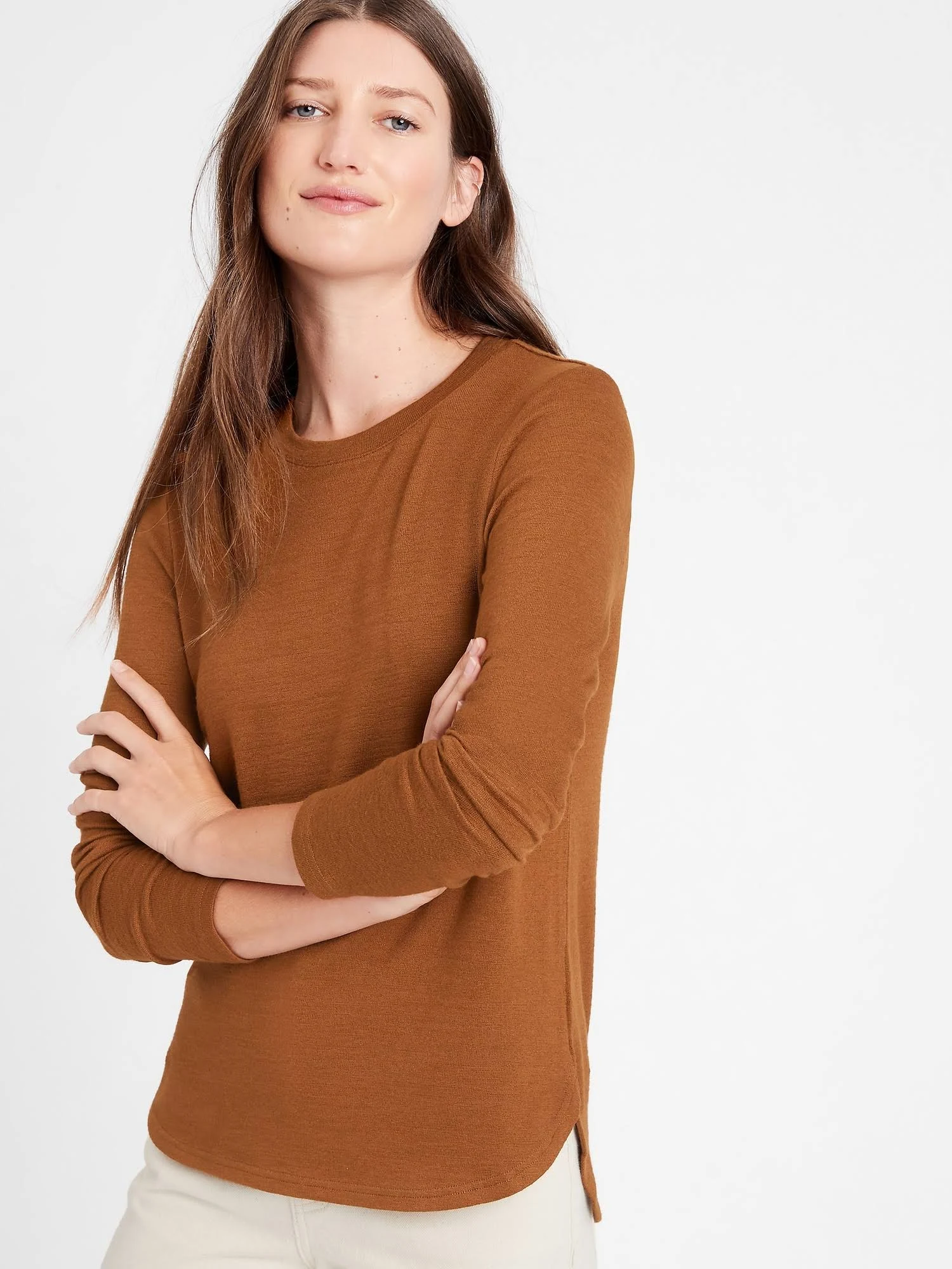 Banana Republic Women's Luxespun Long-Sleeve T-Shirt The Right Spice Size S