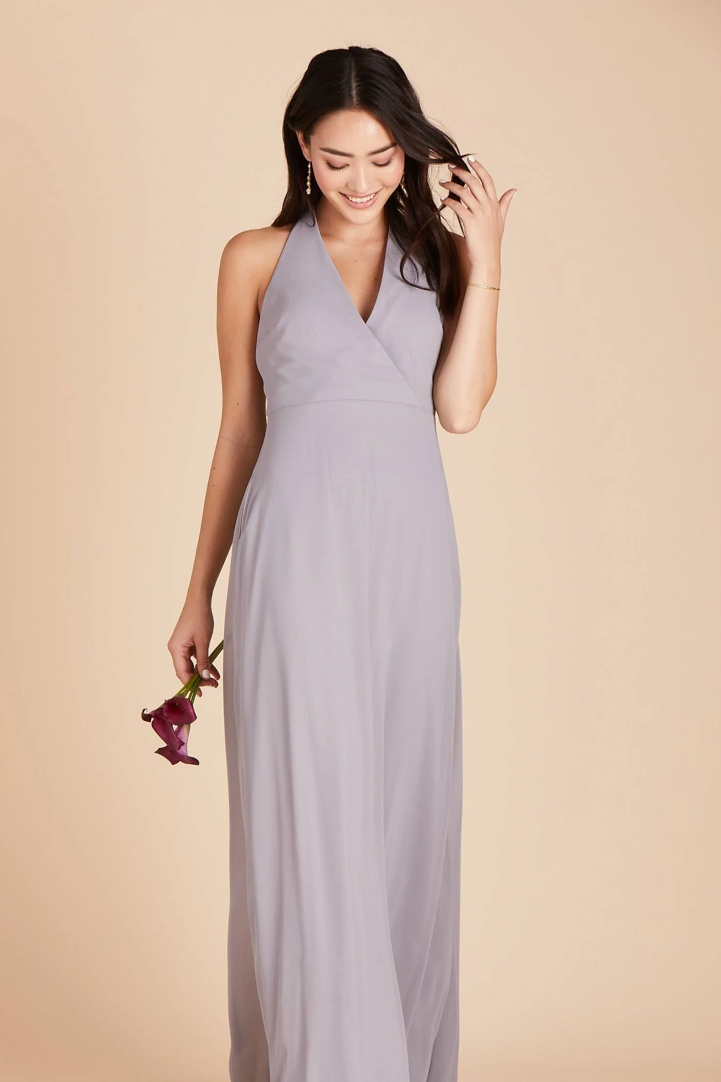 Birdy Grey Moni Convertible Chiffon Bridesmaid Dress in Silver 2XL / Silver