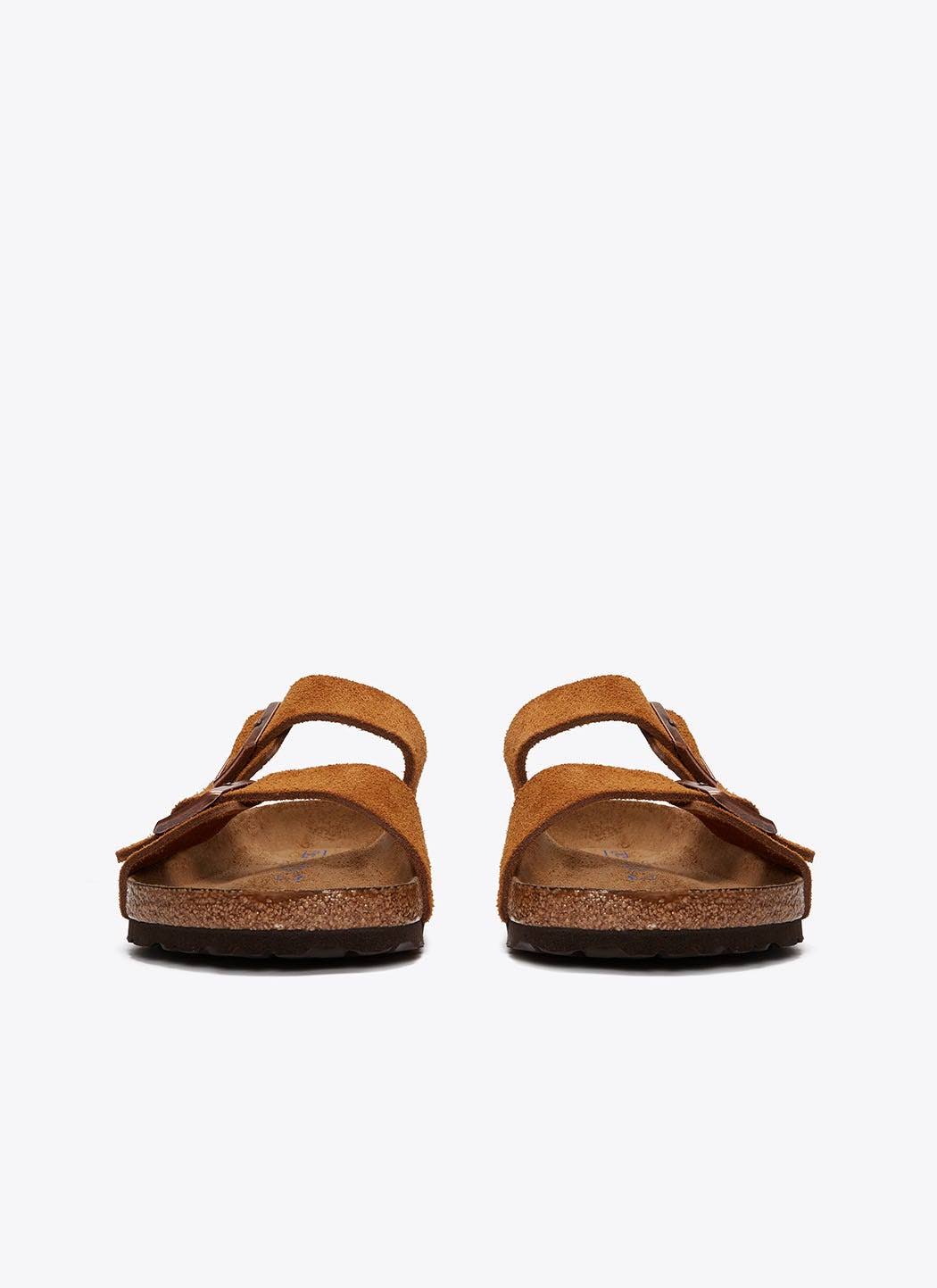 Birkenstock Arizona Suede Leather Mink Two-Strap Sandals