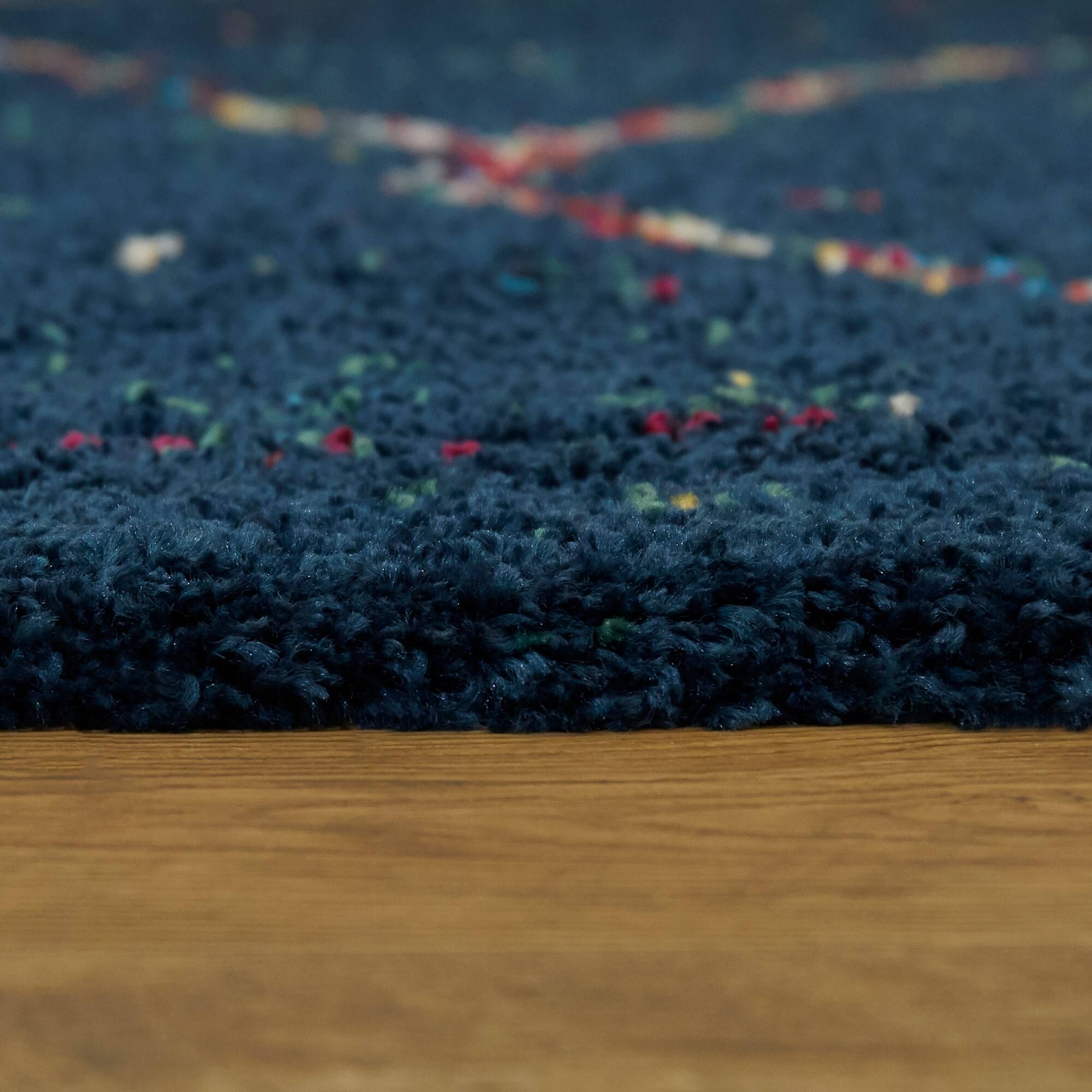 Uzma Moroccan Shag Area Rug - 5&3x22 x 7& - Dark Blue