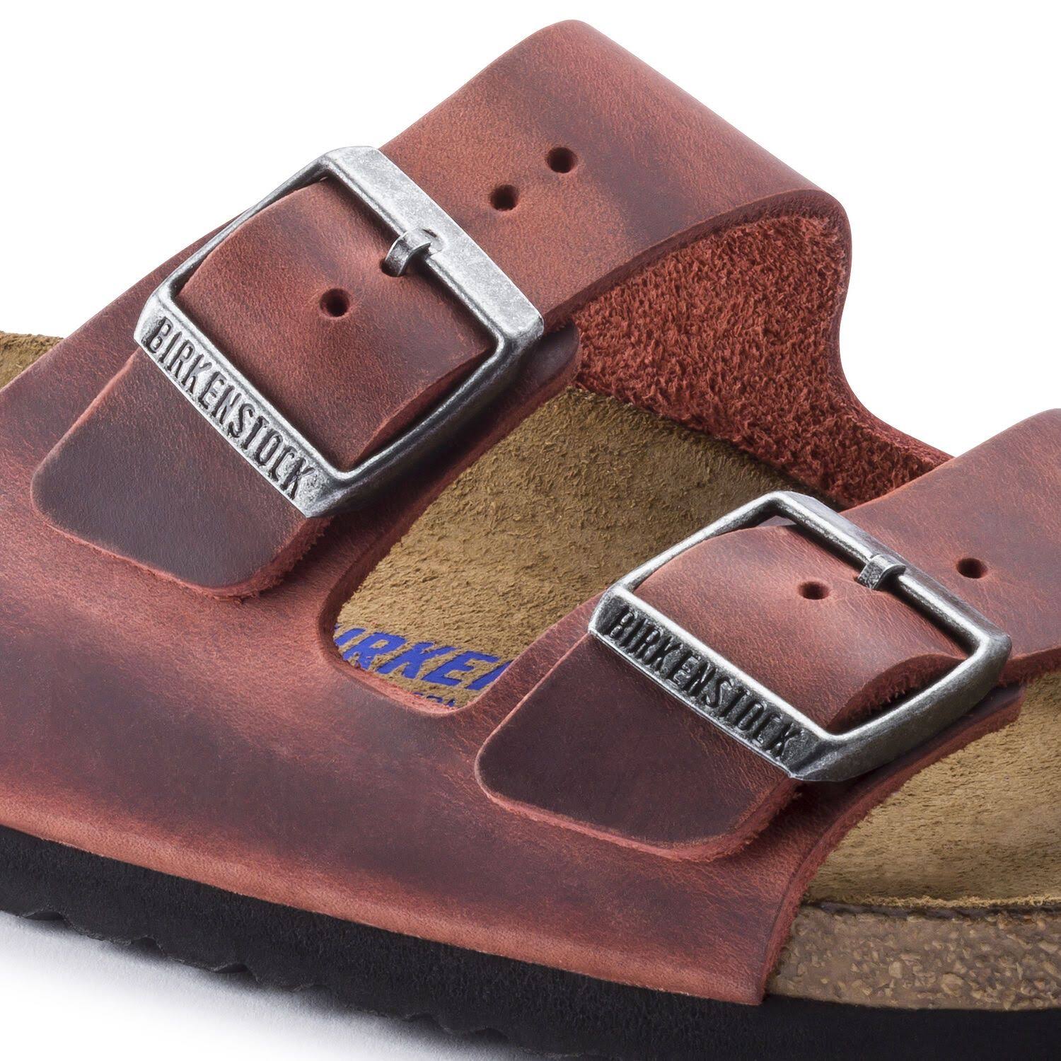 Birkenstock Women's Arizona Leather Sandal, 40 / Red