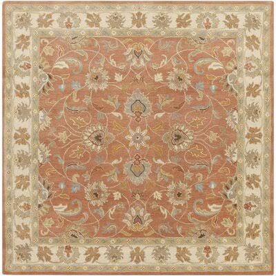 Birch Lane Heritage Arden Floral Hand-Tufted Wool Burnt Orange Area Rug Rug Size: Square 9&9x22