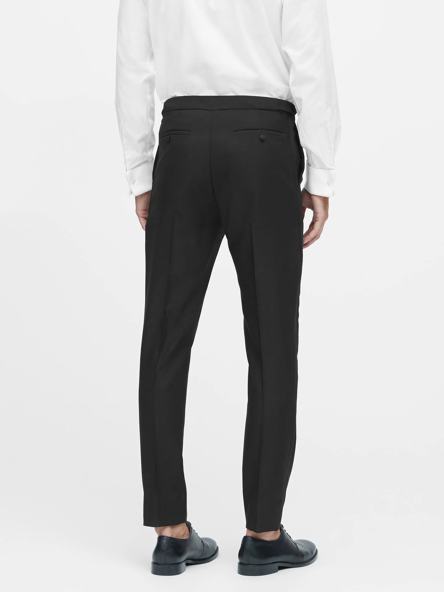 Banana Republic Men's Slim Tapered Italian Wool Tuxedo Pant Black Size 32W 32L