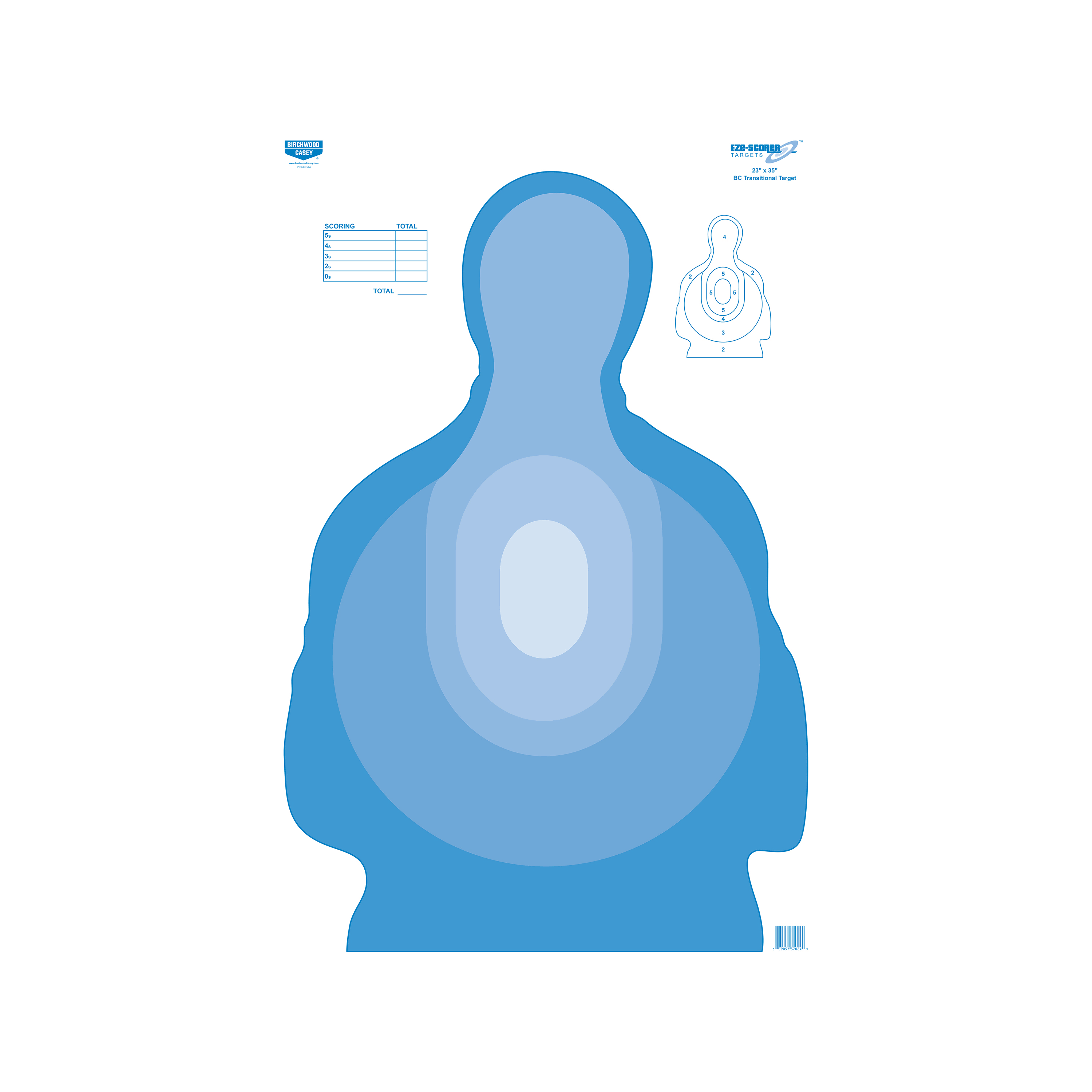 Birchwood Casey 37024 Eze-Scorer Transitional Blue 23x22 x 35x22 per 100