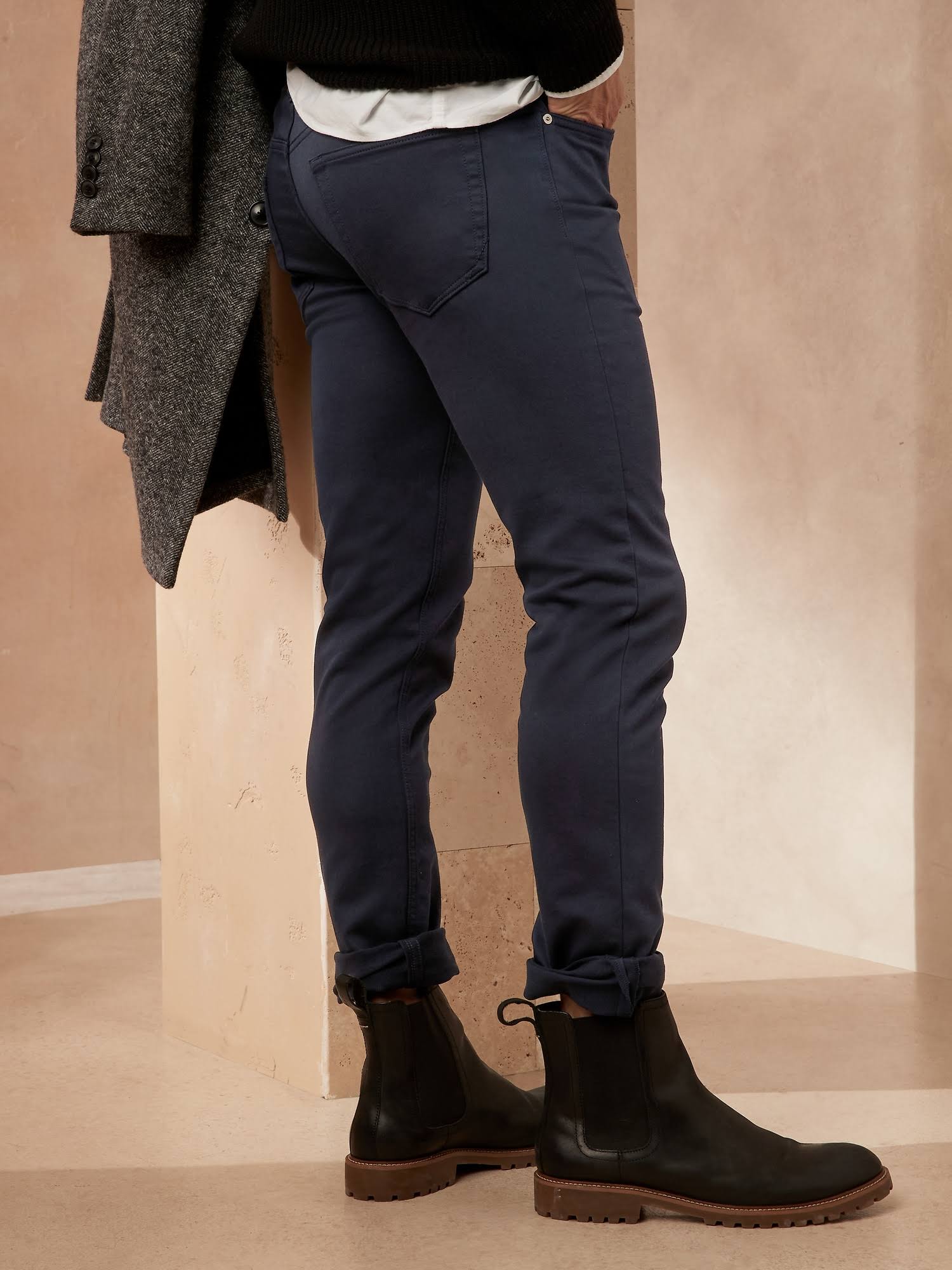 Banana Republic Men's Skinny Traveler Pant Navy Size 31W 32L