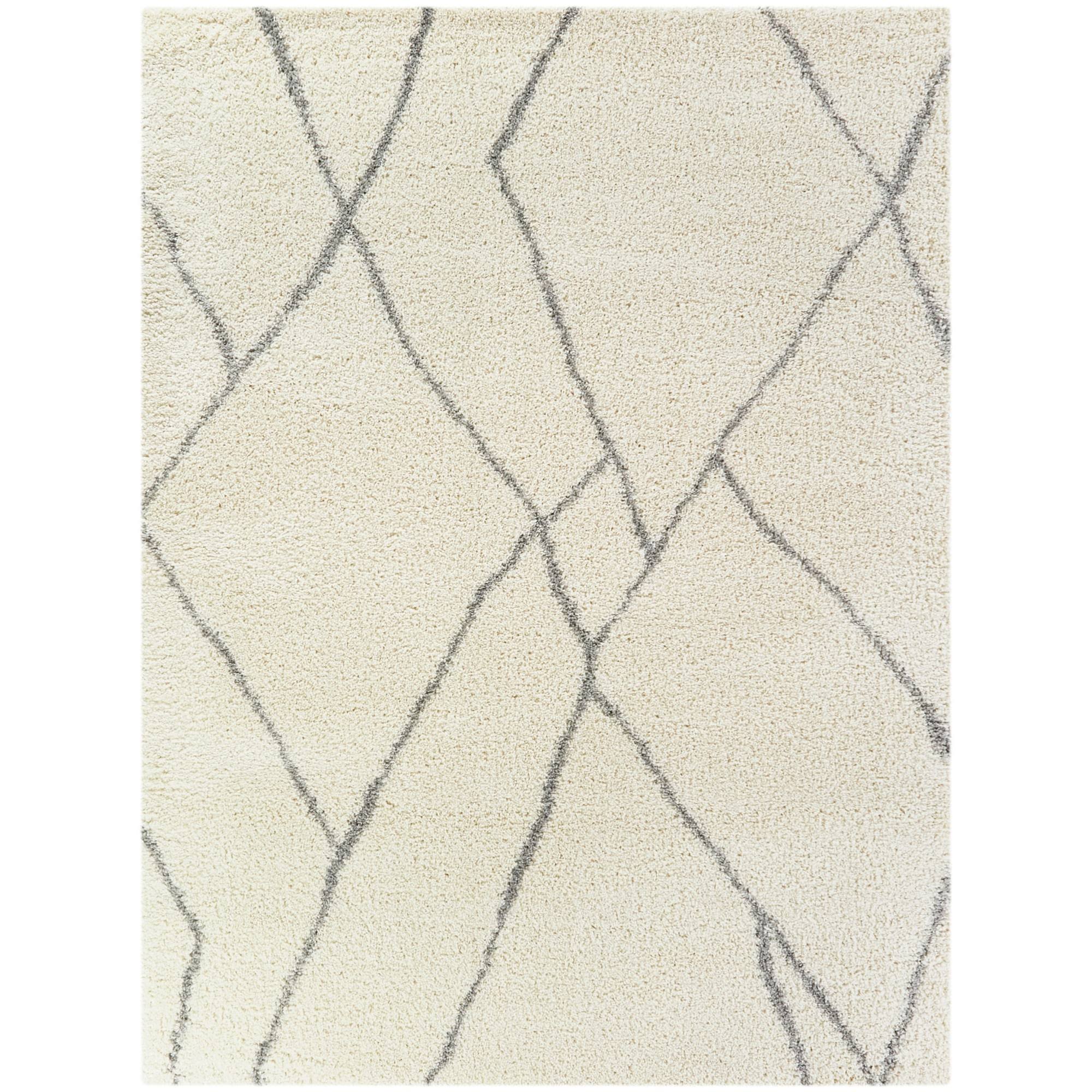 BALTA Ayden Navy 5 ft. x 7 ft. Abstract Shag Area Rug, Blue