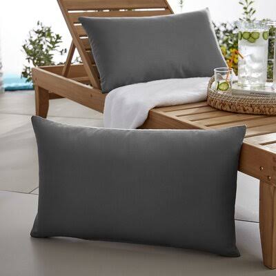 Frierson Outdoor Rectangular Pillow Cover & Insert Birch Lane Color: Charcoal Gray, Size: 16x22 x 26x22