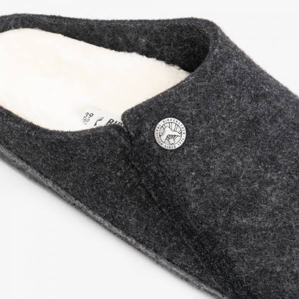 Birkenstock Zermatt Wool Felt Anthracite Shearling Clogs