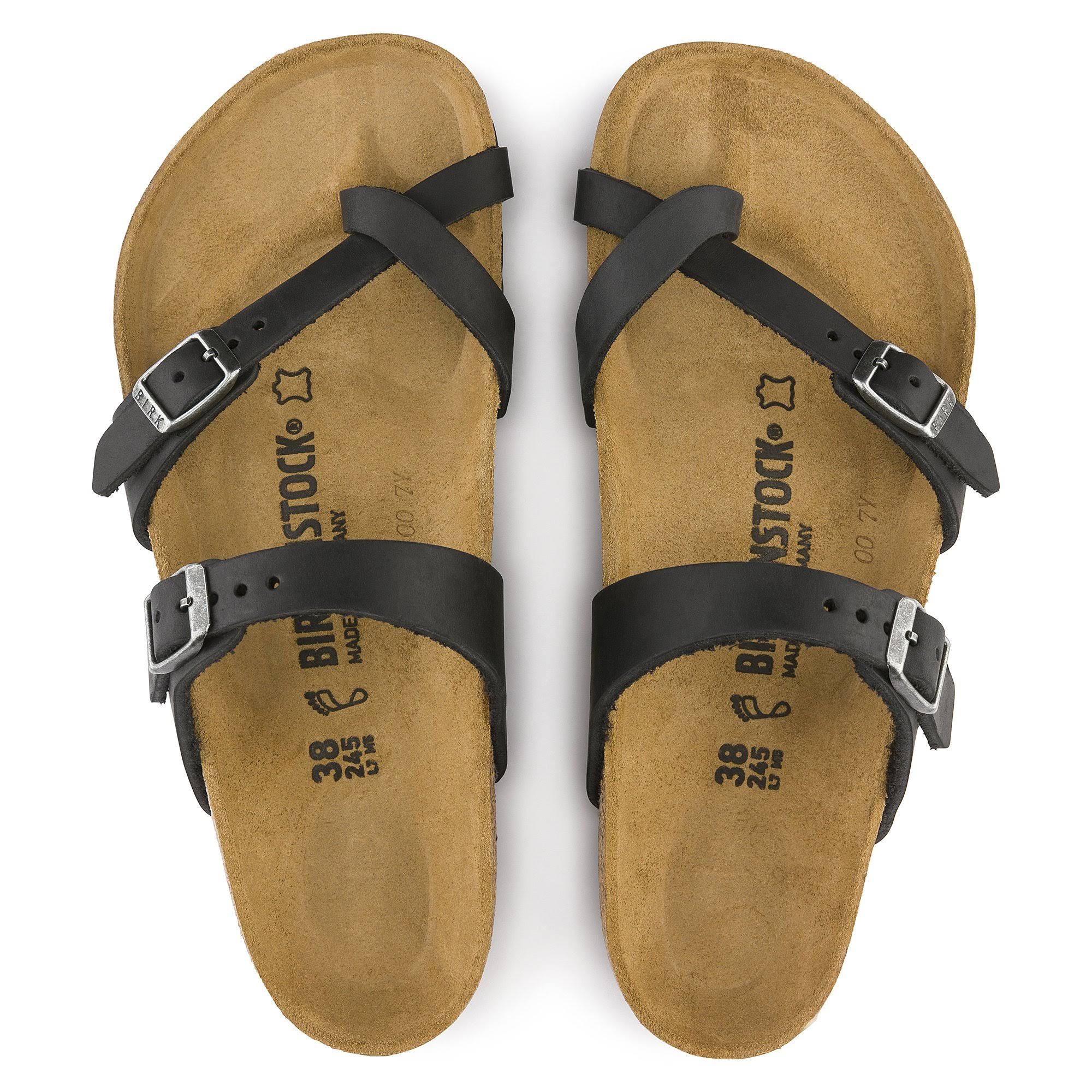 Birkenstock Mayari Women's Sandals Black Oiled Leather : 39 (US Women's 8-8.5) Regular