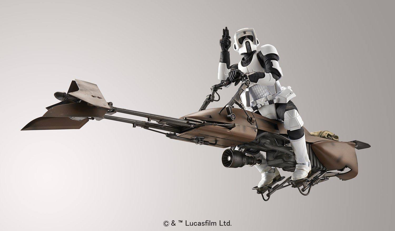 Bandai Star Wars Scout Trooper & Speeder Bike 1/12 Model Kit Japan
