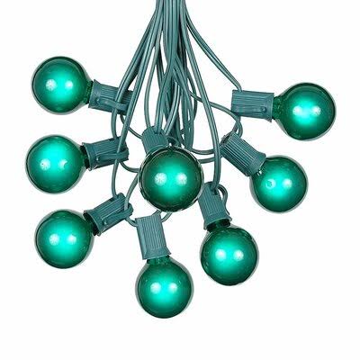 G40 Patio 25 ft. 25-Light Globe String Lights The Party Aisle Bulb Color: Green, Cord Color: Green