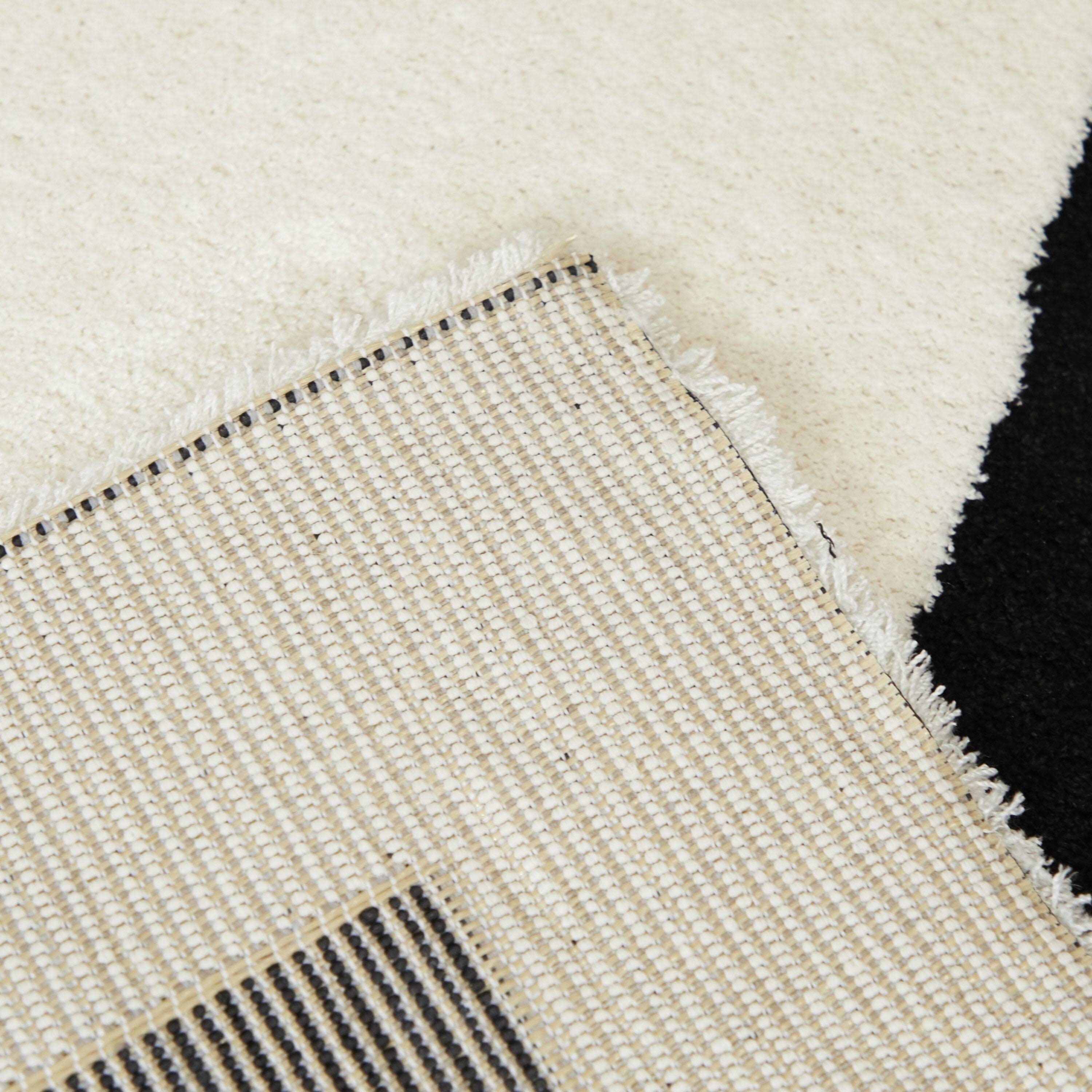 Nadim Modern Abstract Area Rug - 5&3x22 x 7& - Black