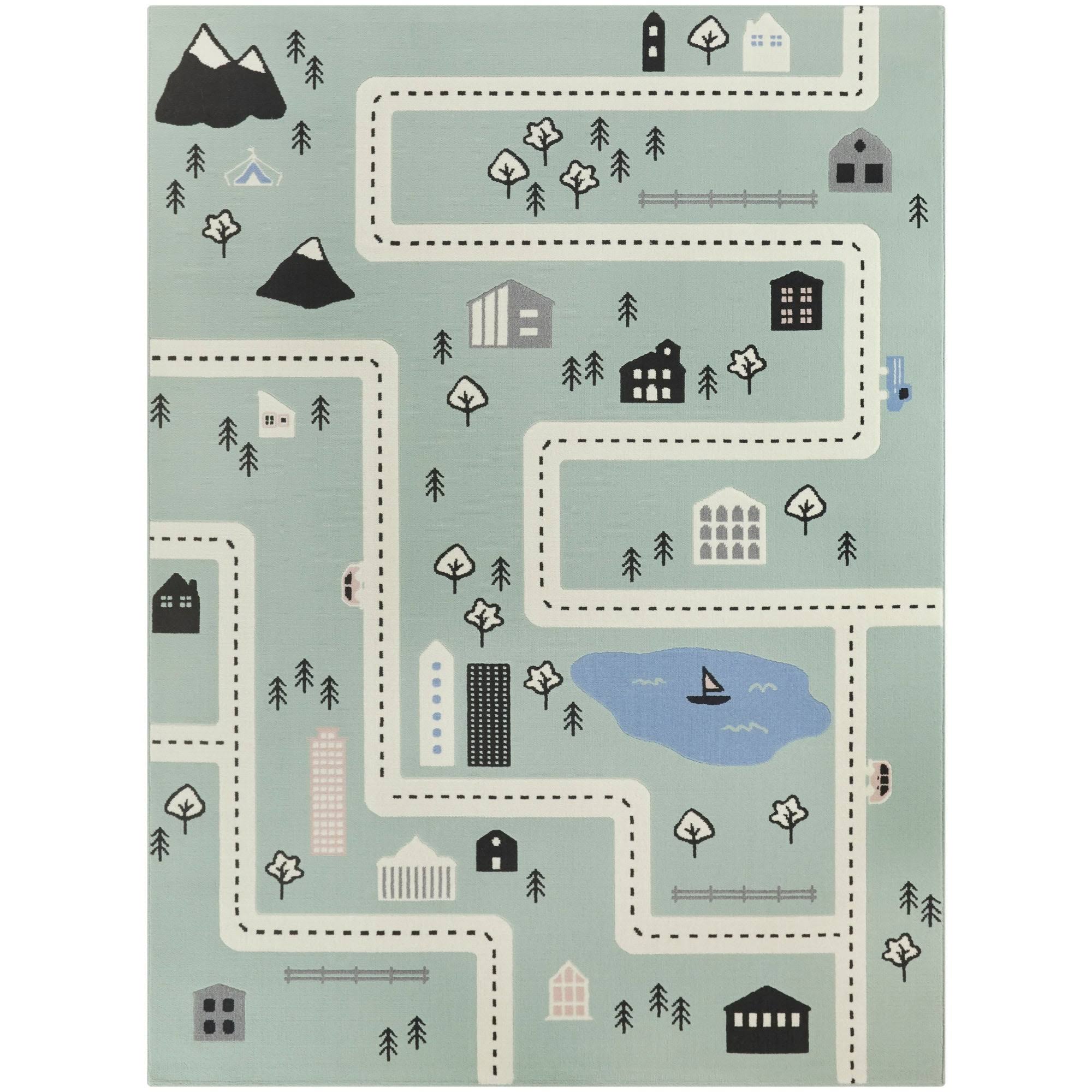 BALTA Urban Adventure Road Ivory/Black 4 ft. x 6 ft. Area Rug