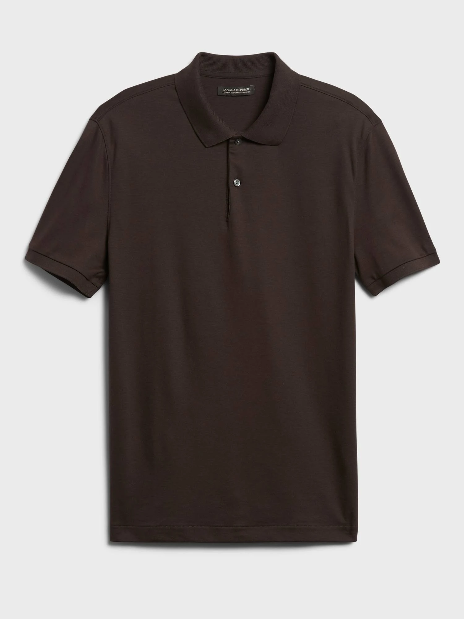 Banana Republic Men's Luxury-Touch Performance Golf Polo Shirt Dark Roast Tall Size M