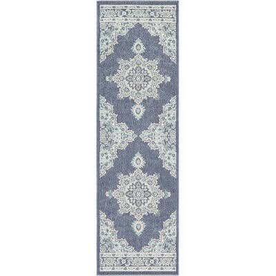 Cora Power Loom White/Purple Area Rug Grovelane Rug Size: Runner 2&3x22 x 11&9x22