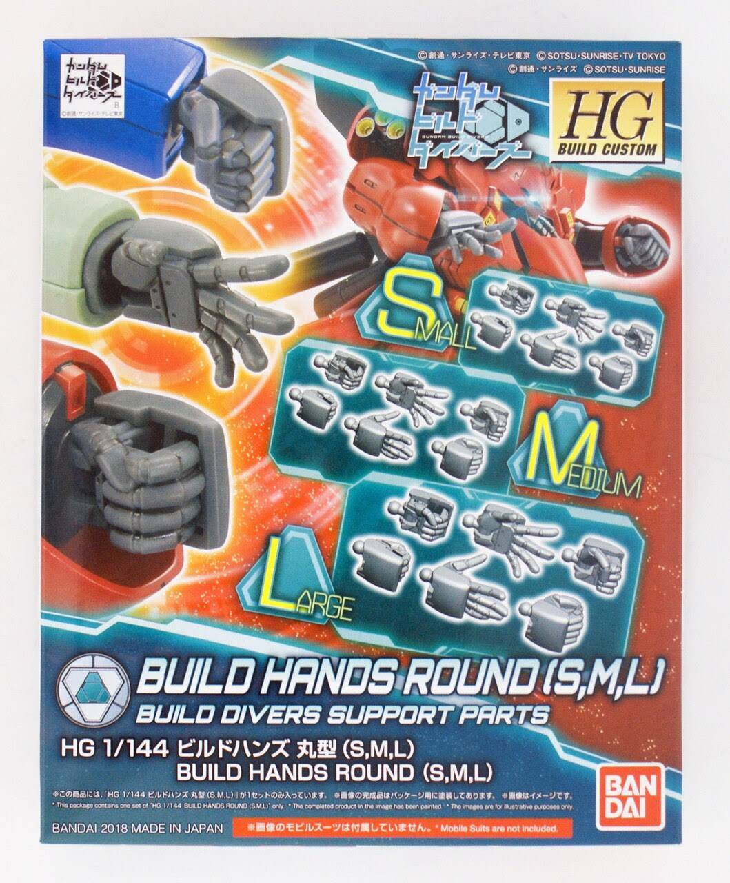 Bandai HGBC Gundam Build Divers Build Hands Round SML 1/144 Plastic Model Kit