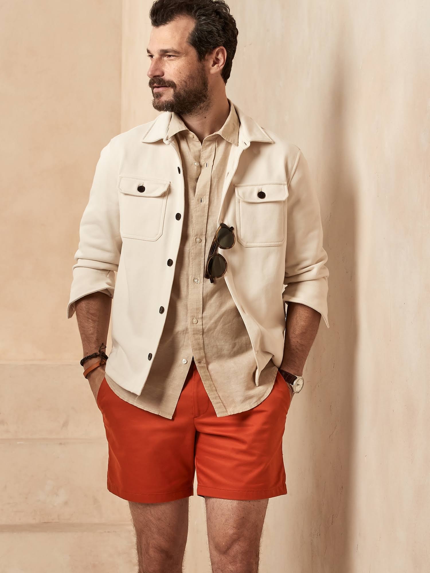 Banana Republic Men's 7x22 Core Temp Short Orange Lava Size 44W