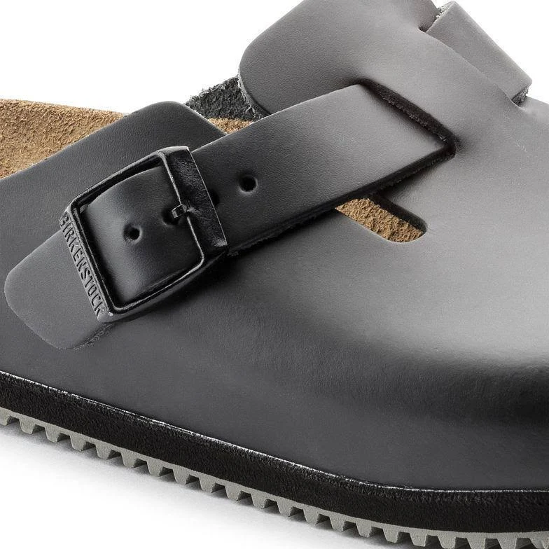 Birkenstock Boston Super Grip Shoes Black Leather : 40 Regular