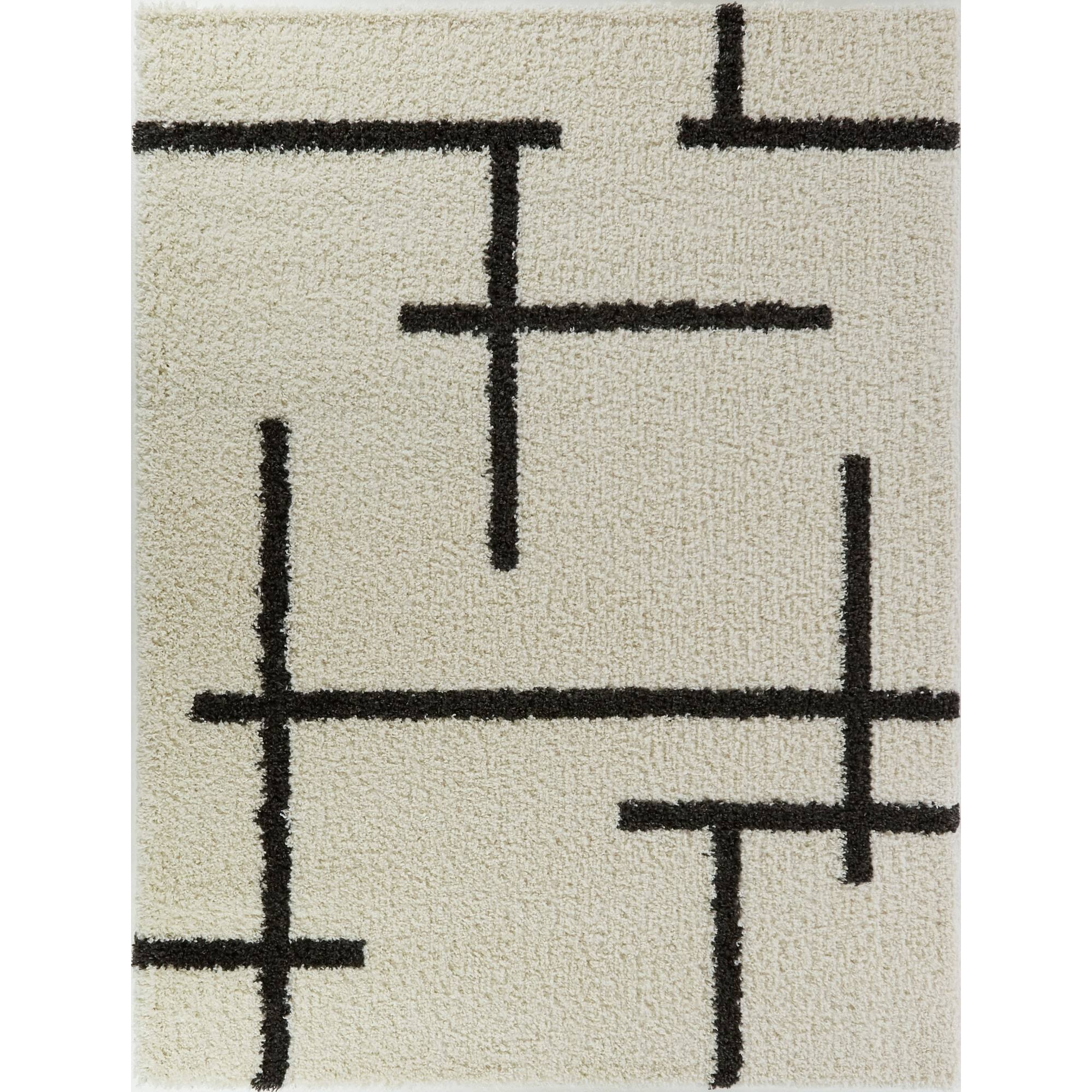 BALTA Crenshaw Cream 5 ft. x 7 ft. Abstract Modern Area Rug, Ivory