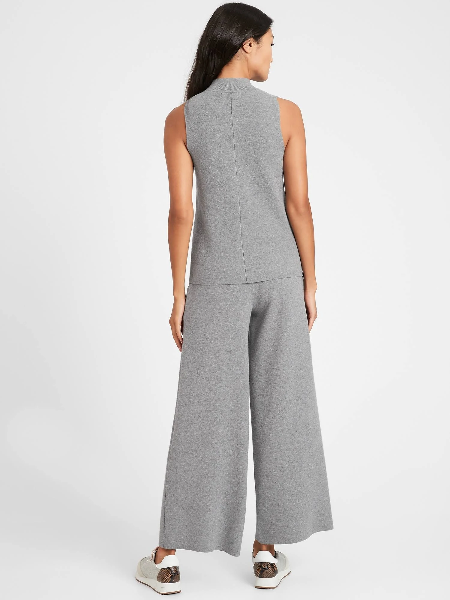 Banana Republic Women's Mock-Neck Sweater Shell Heather Gray Size Xs