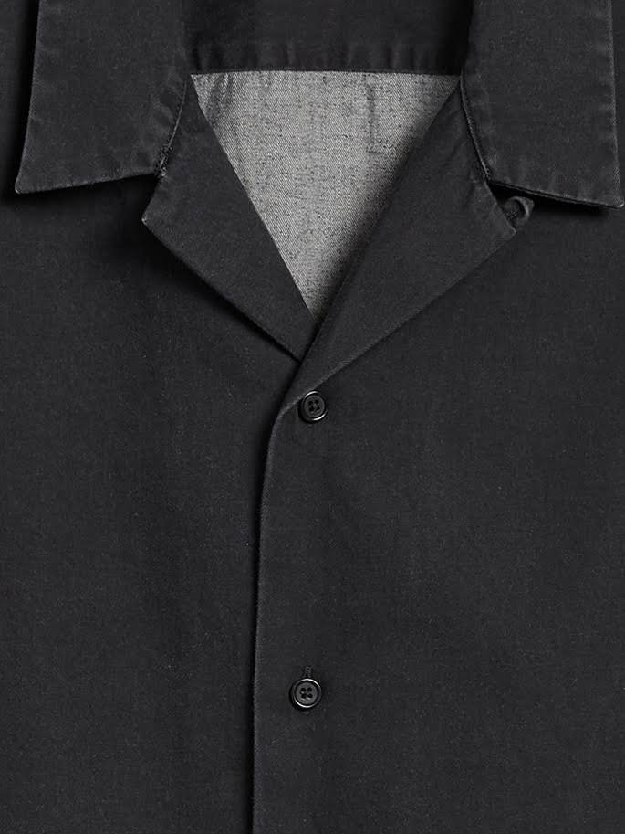 Banana Republic Men's Slim-Fit Chambray Resort Shirt Black Size M