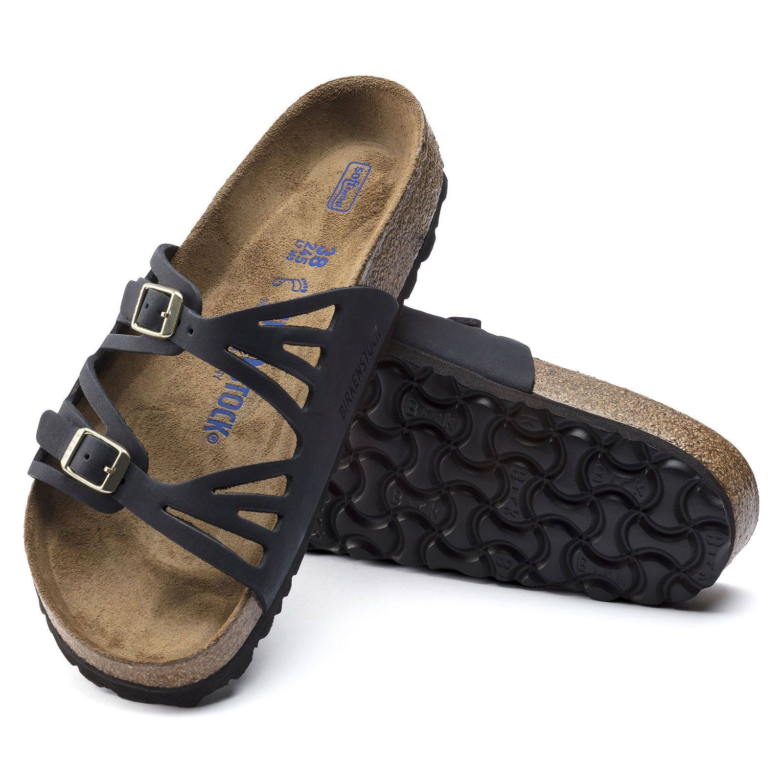 Birkenstock Women's Granada Soft Footbed (36 Black Oiled Leather)