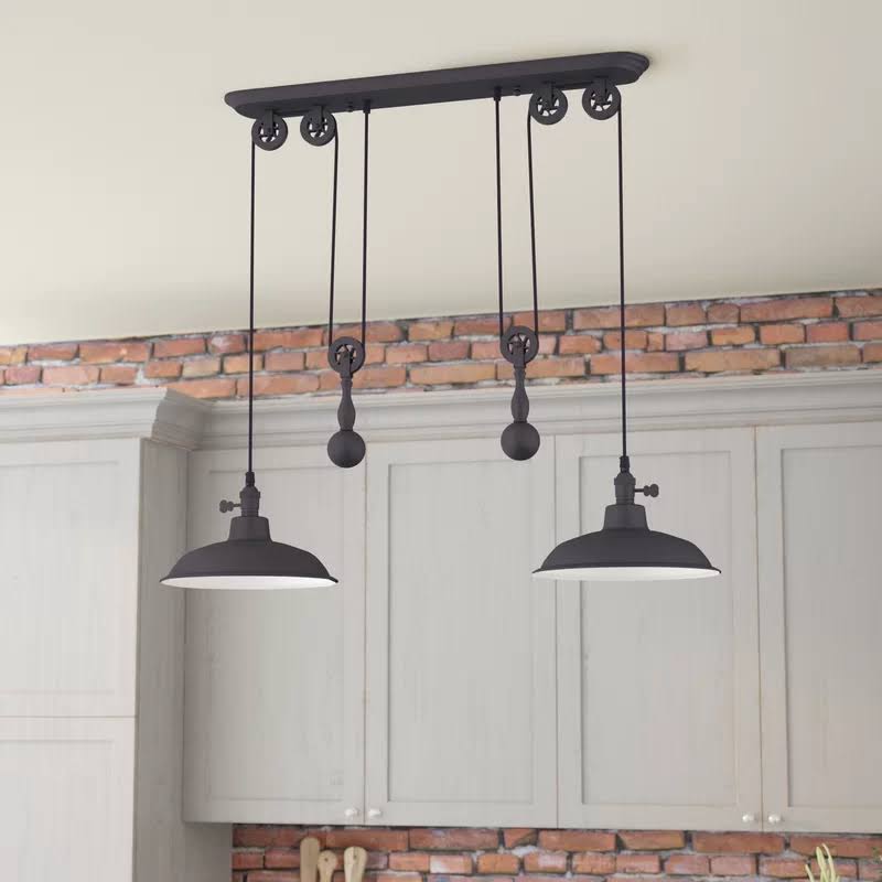 Ariel 2-Light Kitchen Island Dome Pendant Finish: Antique Bronze