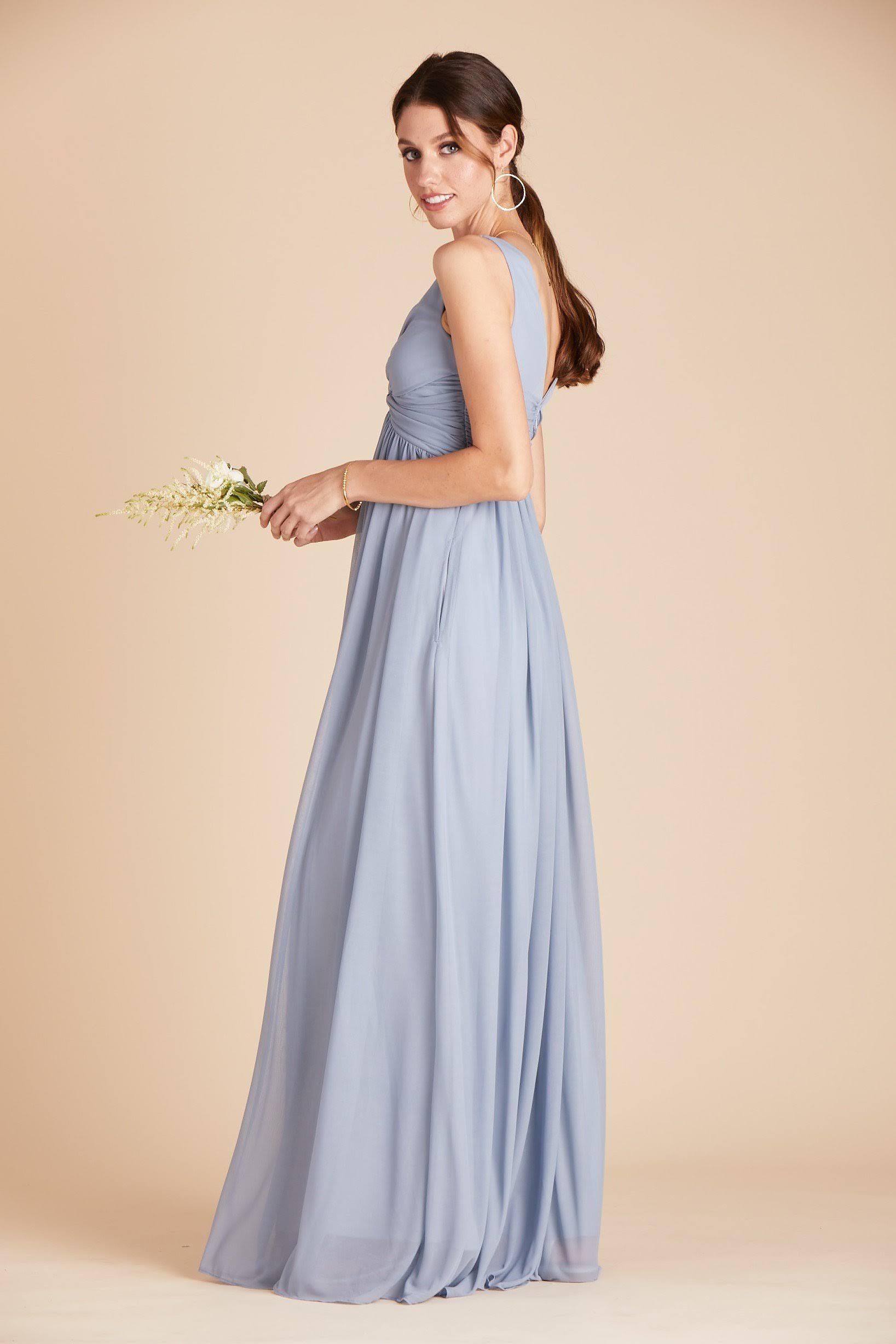 Birdy Grey Lianna Bridesmaid Dress in Dusty Blue M / Dusty Blue