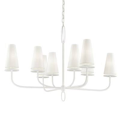 Beyer 8 - Light Shaded Classic / Traditional Chandelier Finish: White