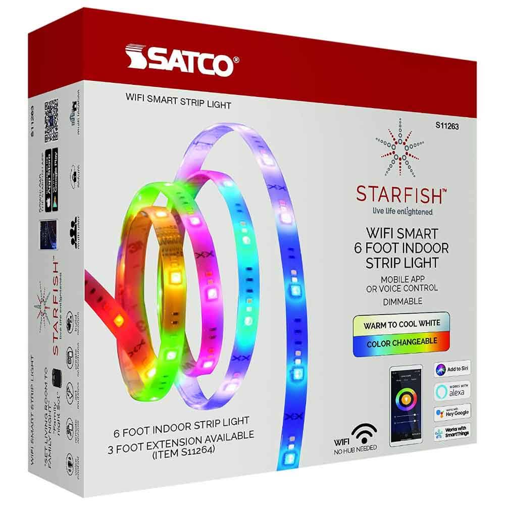 Satco-S11263-Starfish - 72 inch 20W LED Strip Light White Finish