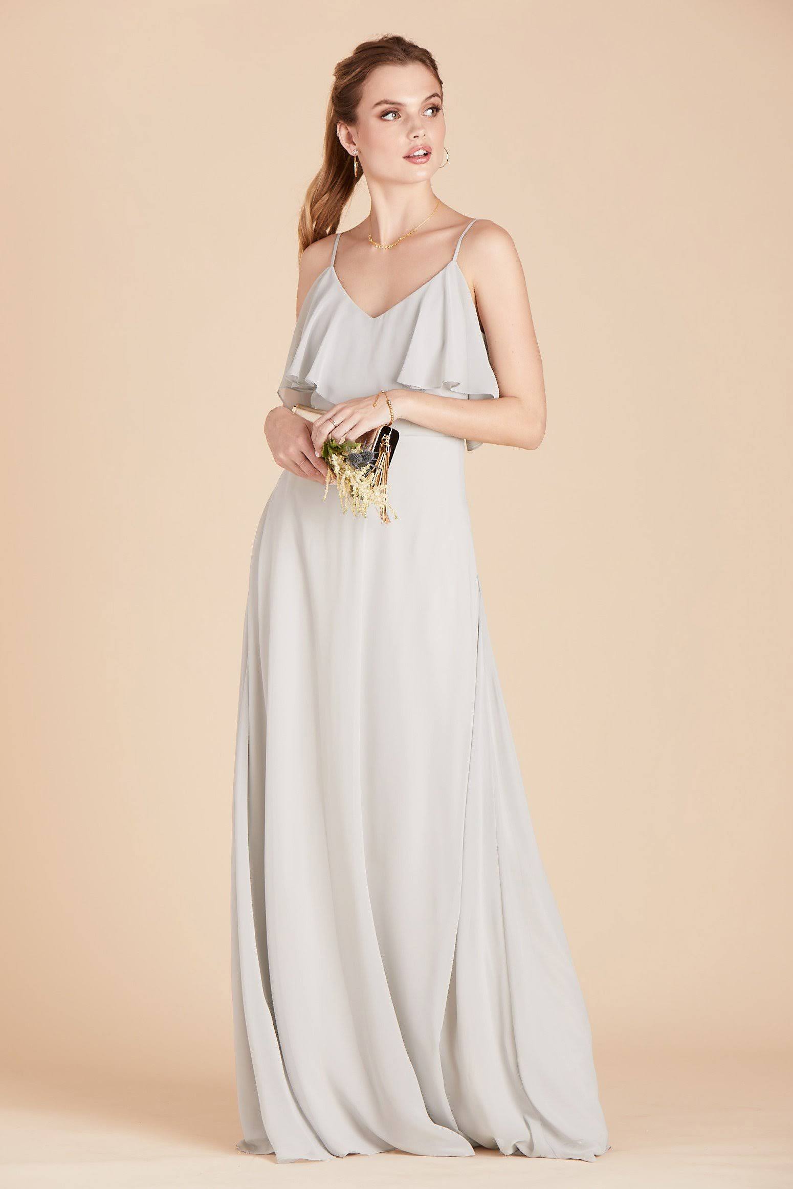 Jane Convertible Chiffon Bridesmaid Dress in Dove Gray S / Dove Gray
