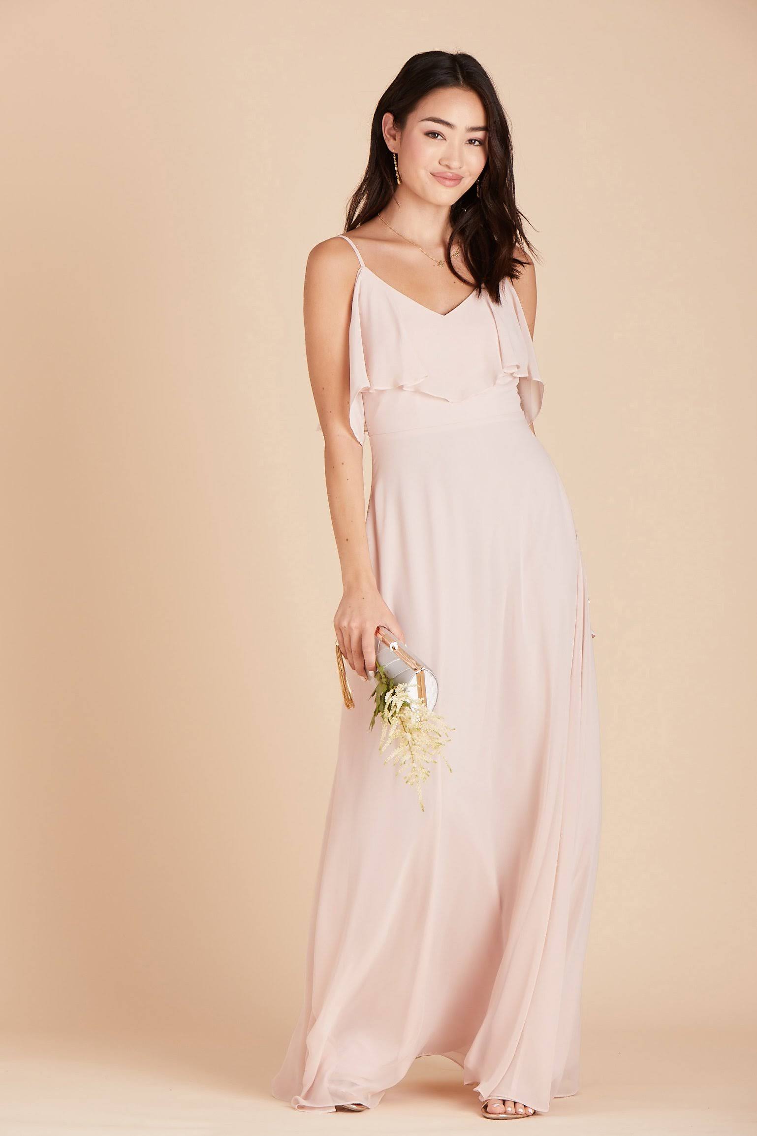 Birdy Grey Jane Convertible Chiffon Bridesmaid Dress in Pale Blush XL / Pale Blush