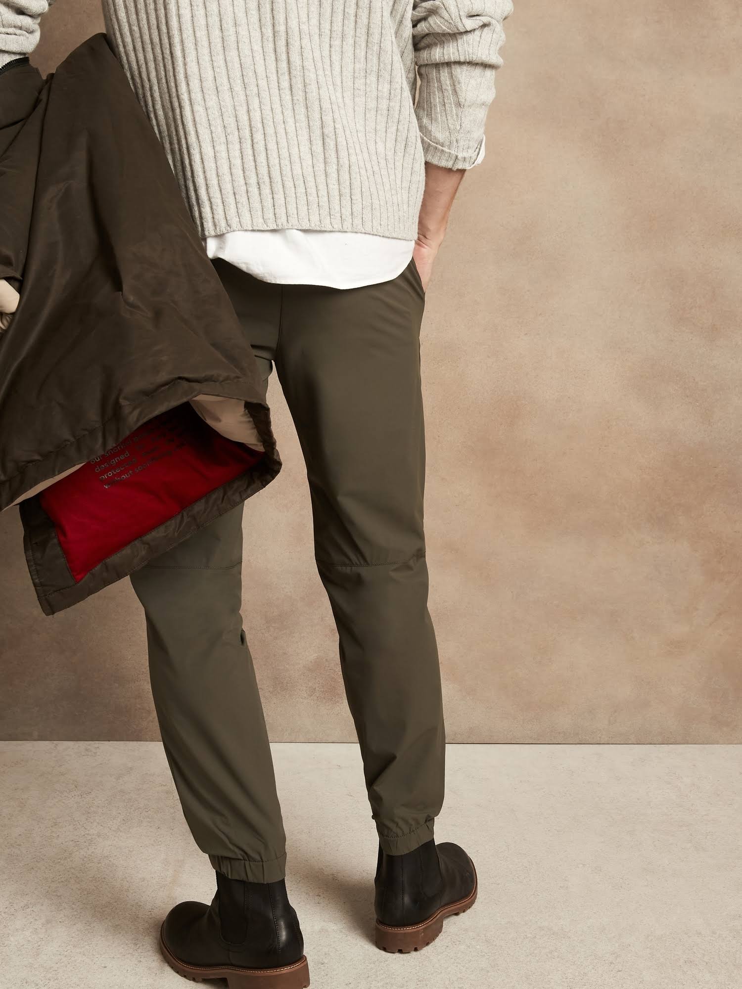 Banana Republic Men's Slim Motion Tech Jogger Steel Gray Tall Size M