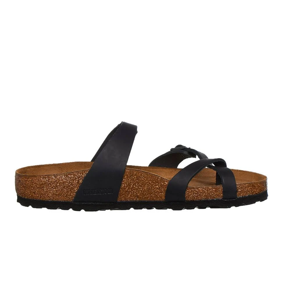 Birkenstock Mayari Oiled Leather Black Thong Sandals
