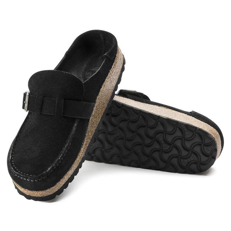 Women's Birkenstock Buckley Narrow Shoes - Black Suede / 36