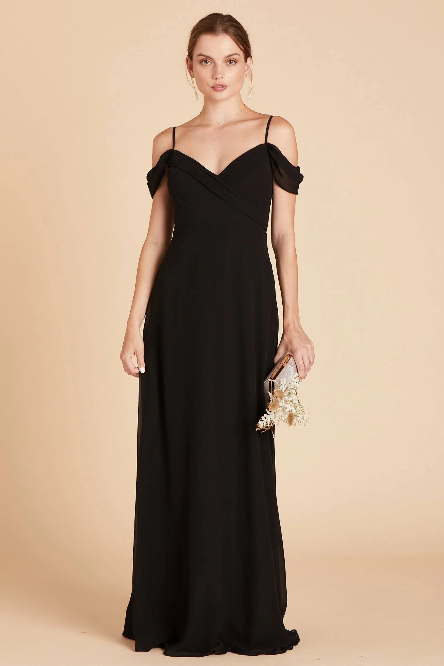 Birdy Grey Spence Convertible Chiffon Bridesmaid Dress in Black S / Black