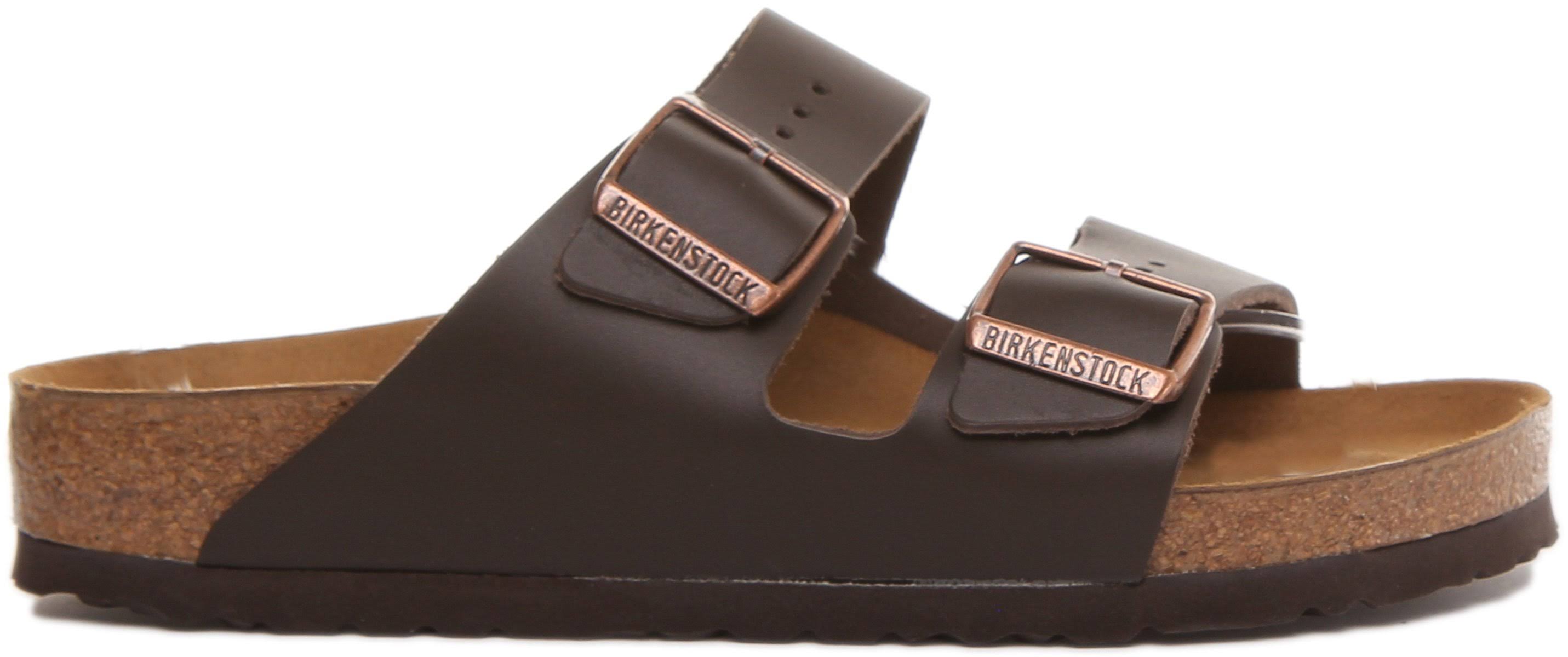 Birkenstock Arizona Natural Leather Dark Brown Two-Strap Sandals