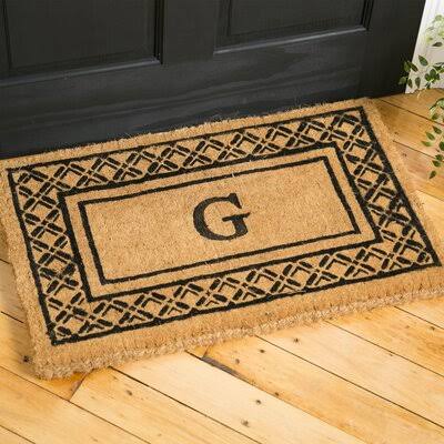 Belamy Monogrammed Welcome Outdoor Door Mat Birch Lane Mat Size: 2&6x22 x 4&, Letter: G