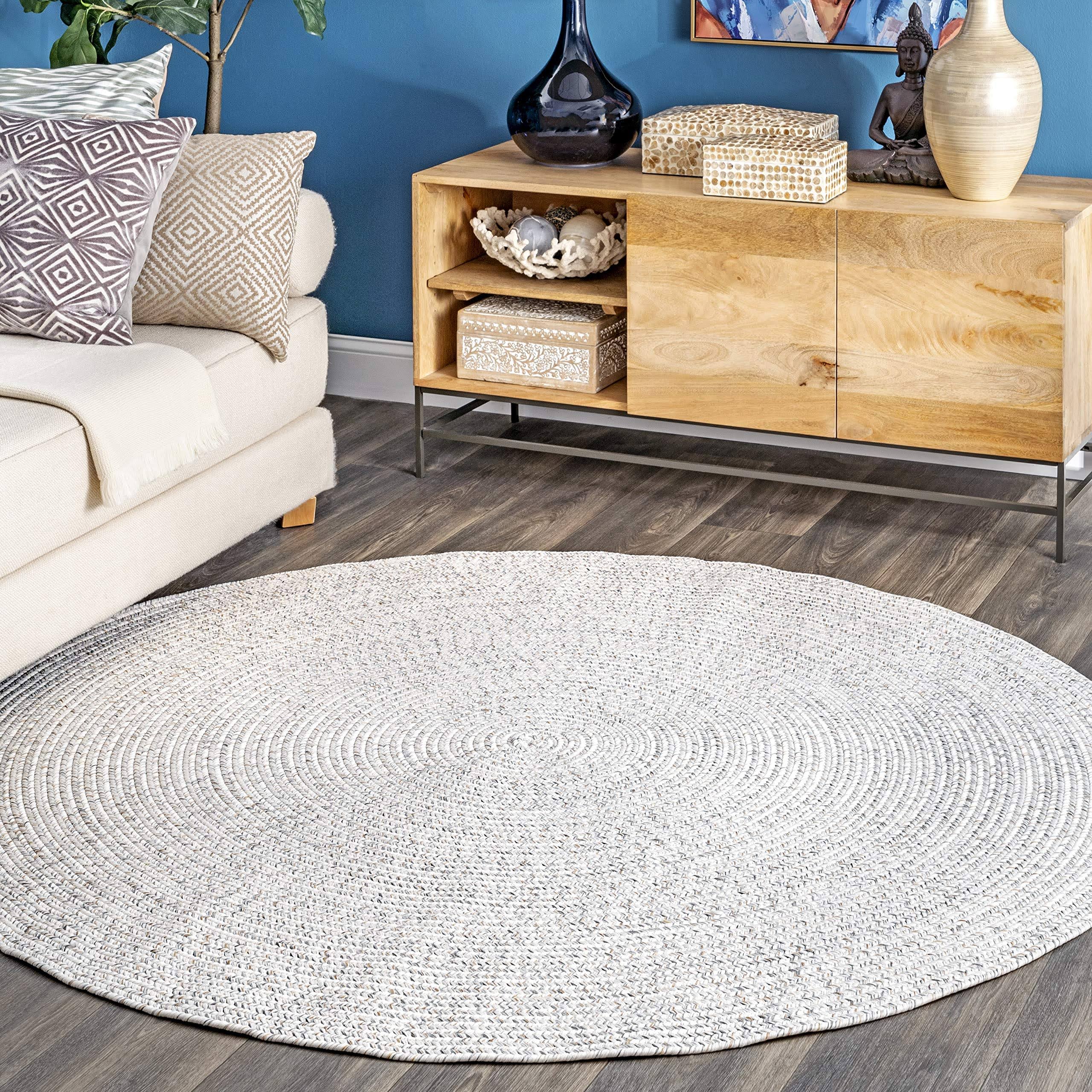 nuLOOM Lefebvre Braided Indoor/Outdoor Area Rug, 6& Round, Ivory