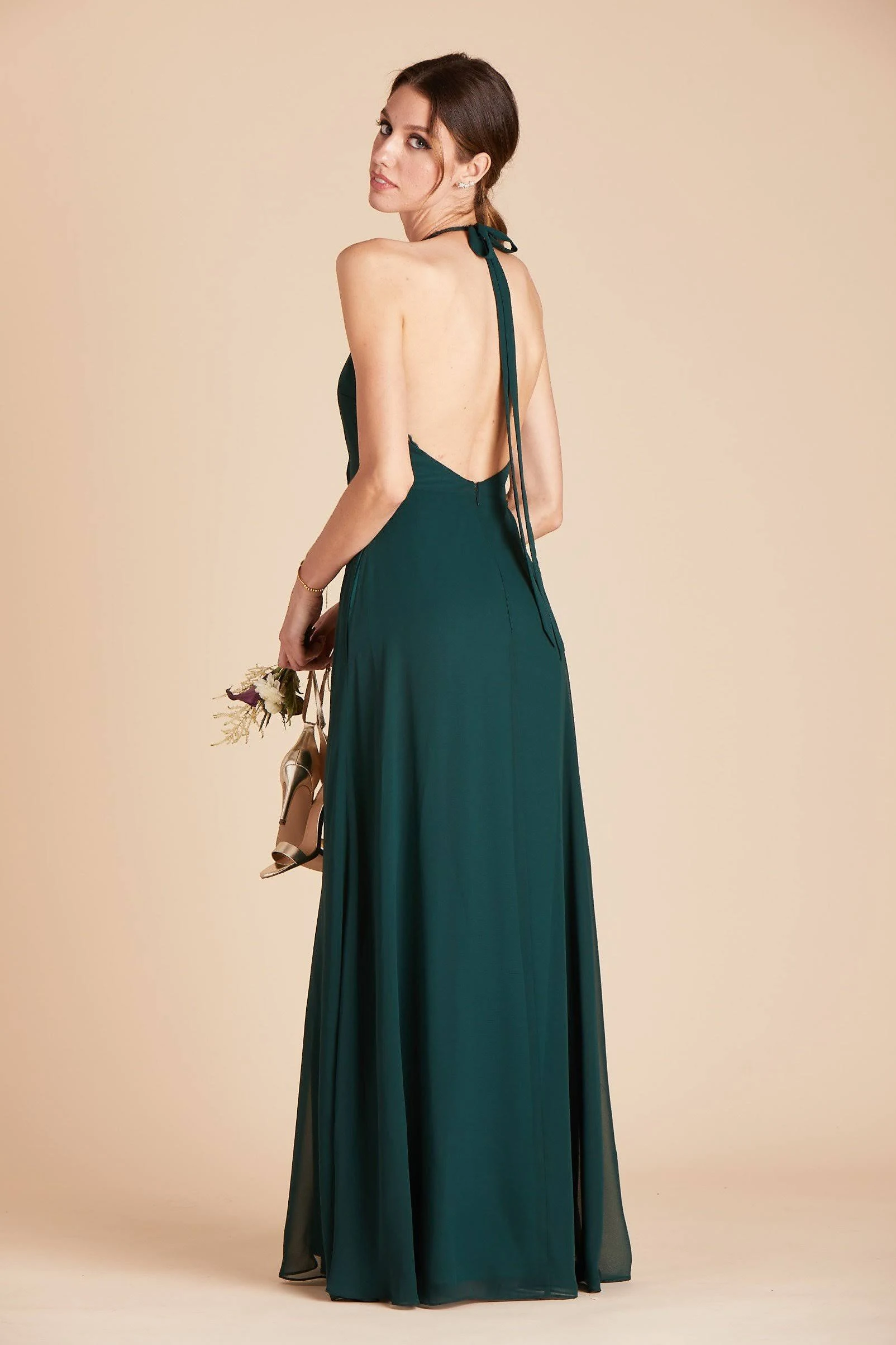 Birdy Grey Moni Convertible Chiffon Bridesmaid Dress in Emerald 2XL / Emerald
