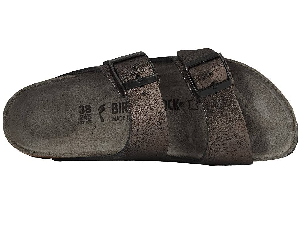 Birkenstock Women's Arizona Sandal - 36 - Washed Metallic Antique Black