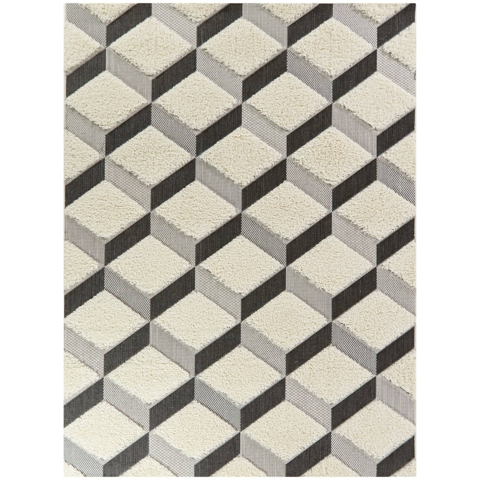 Soller Geometric Shag Area Rug - 2&7x22 x 7& Runner - White