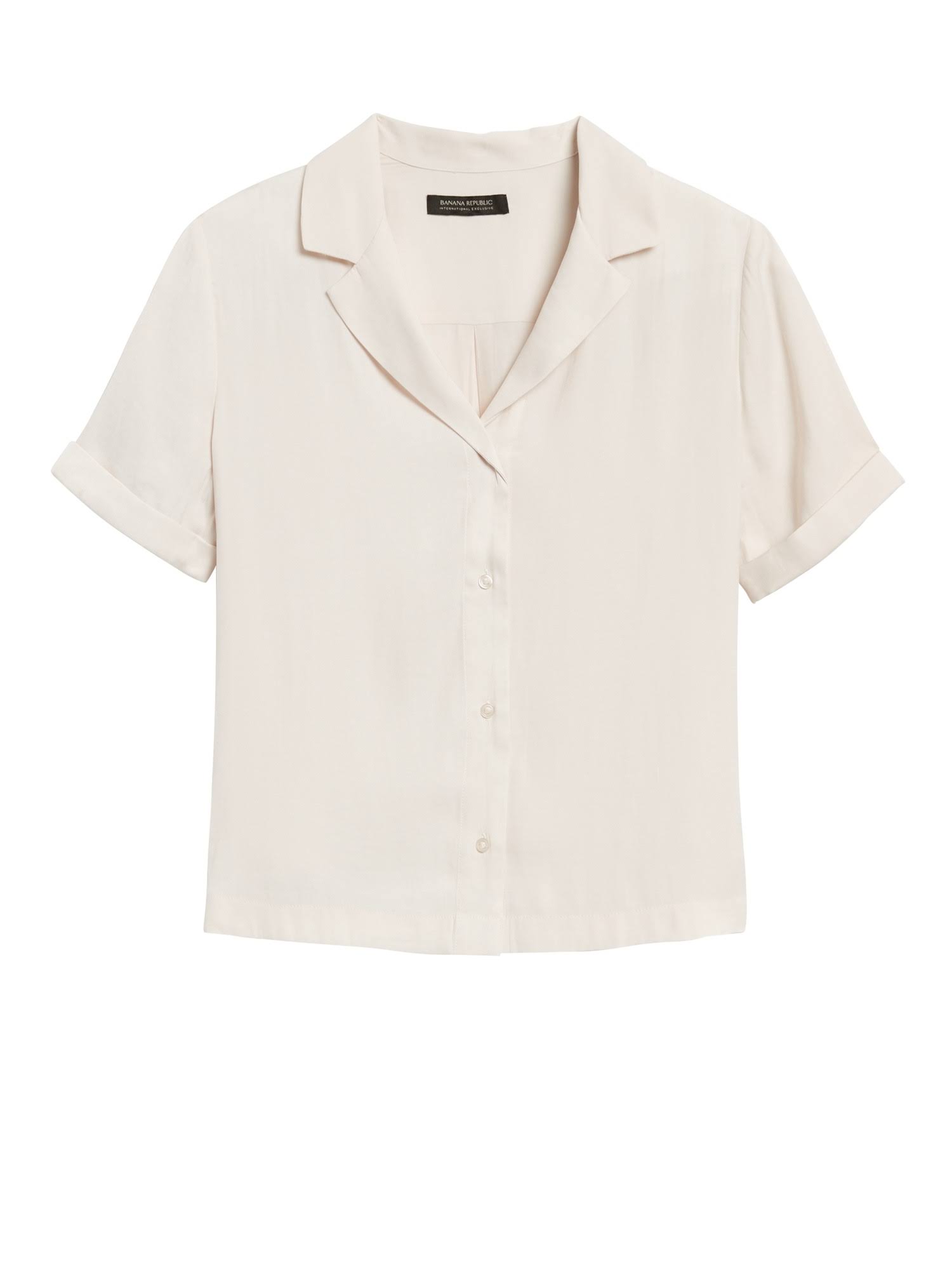 Banana Republic Women's Camp-Collar Blouse Transition Cream Size M