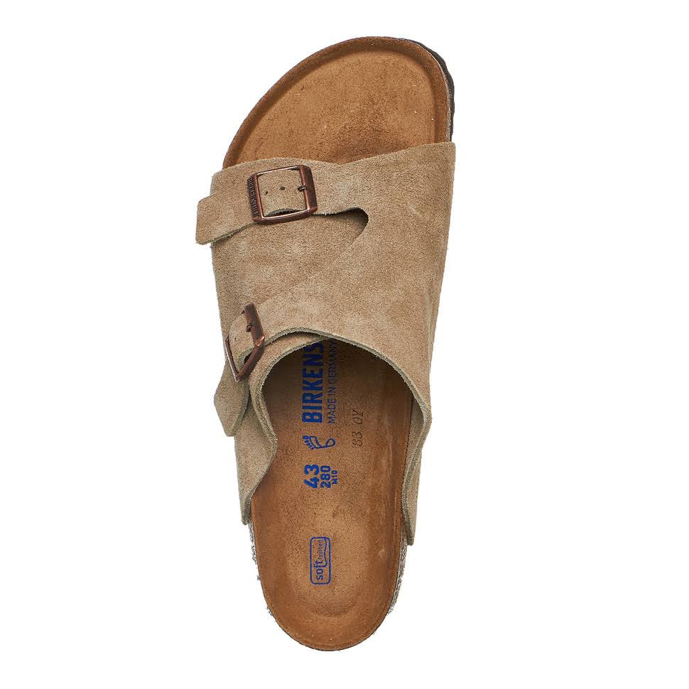 Birkenstock Z?rich Suede Soft Footbed Men's Sandals - Taupe