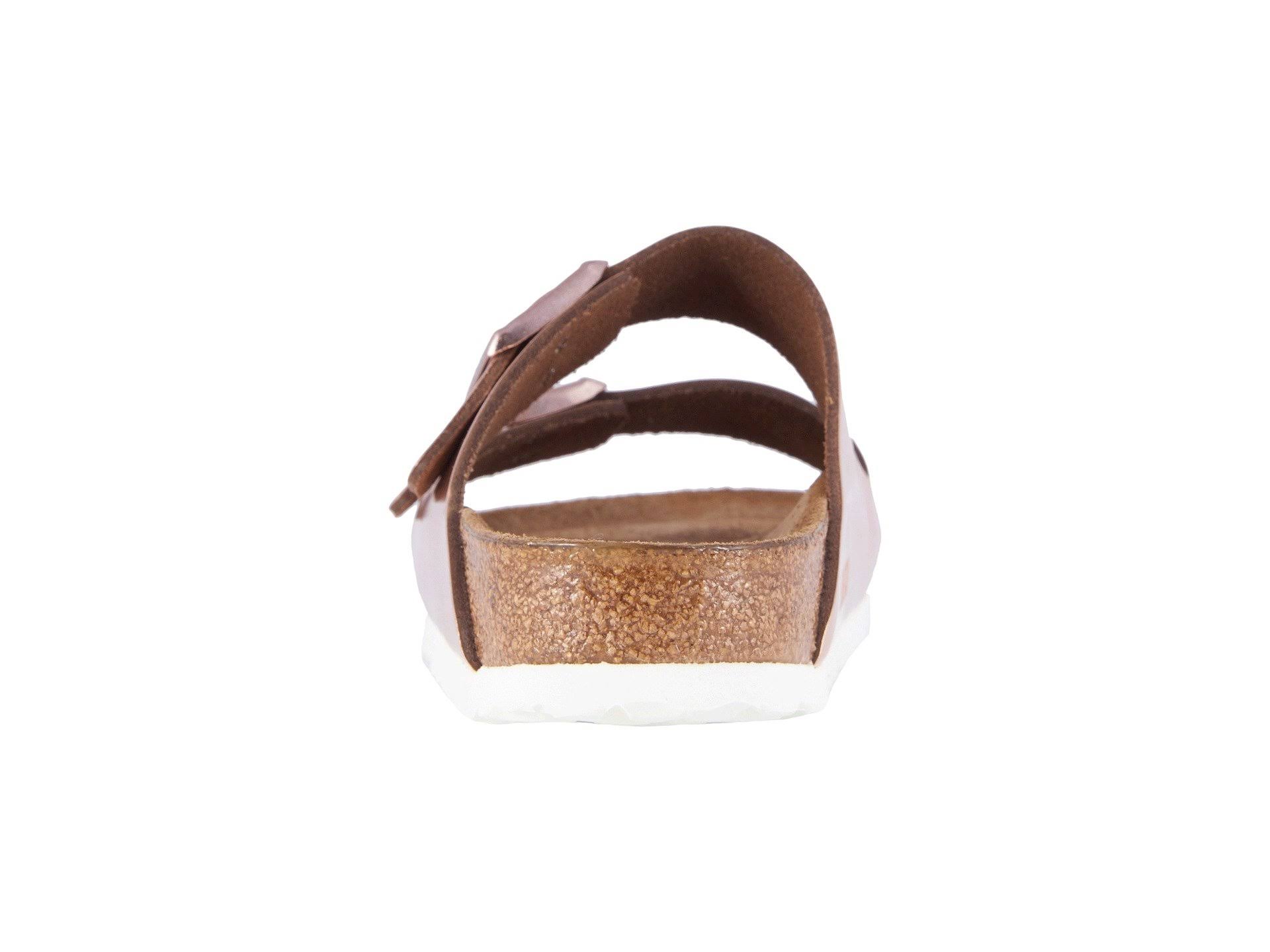 Birkenstock Women's Arizona Soft Footbed Sandal - 42 - Metallic Copper Leather